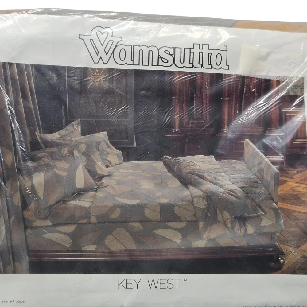Vintage Wamsutta Key West King Flat‎ Sheet 180 TC Percale Made in USA Bedding